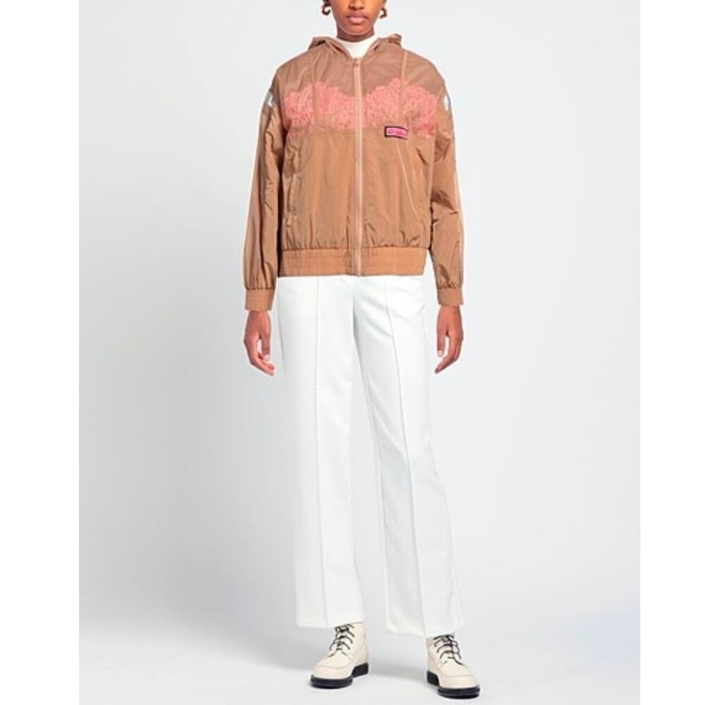 Pinko C-CLQ Clique Tan Pink Lace Jacket Full Zip Acacia Windbreaker Nylon